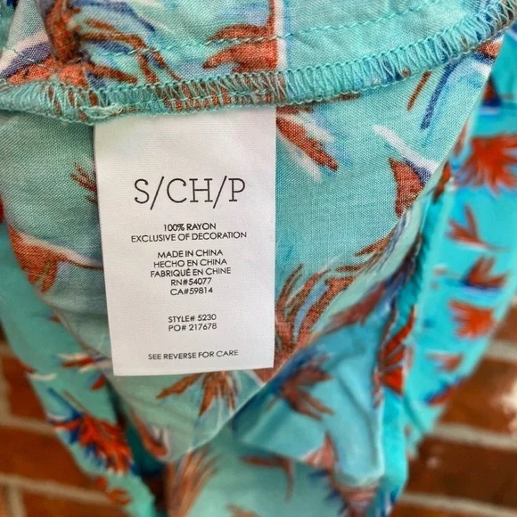 Cabi #5230 Womens Small Blue Palm Tree Tassle Sleeveless Top - Picture 5 of 8